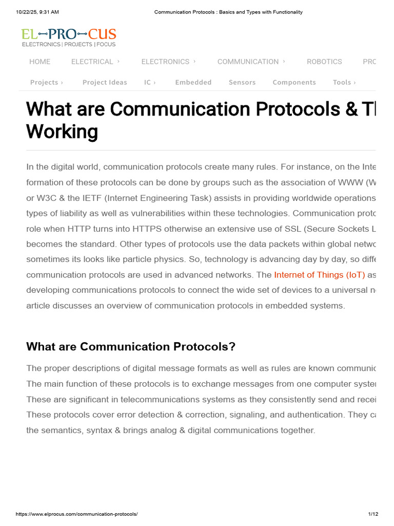 Types of Communication Protocols Explained | PDF | Computer Network | Usb