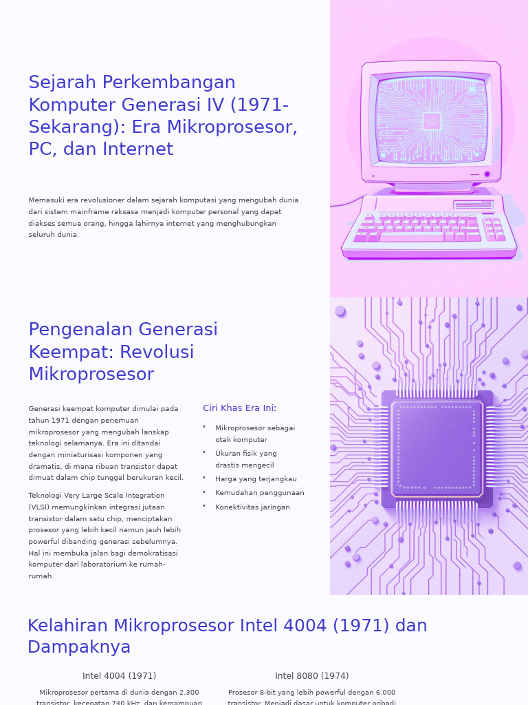Sejarah Komputer Generasi IV: Mikroprosesor dan Internet | PDF