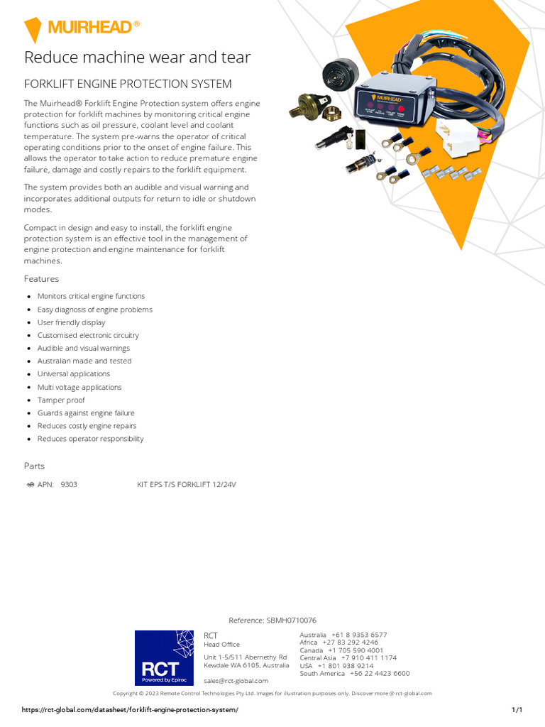 Forklift Engine Protection System Guide | PDF | Electrical Engineering ...