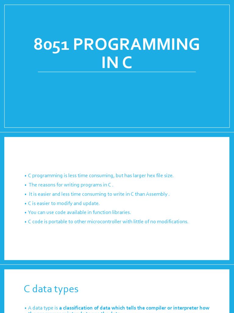 8051 C Programming Guide | PDF | Bit | Software Engineering
