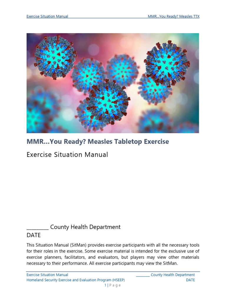 Measles TTX Exercise Manual | PDF | Measles | Vaccination