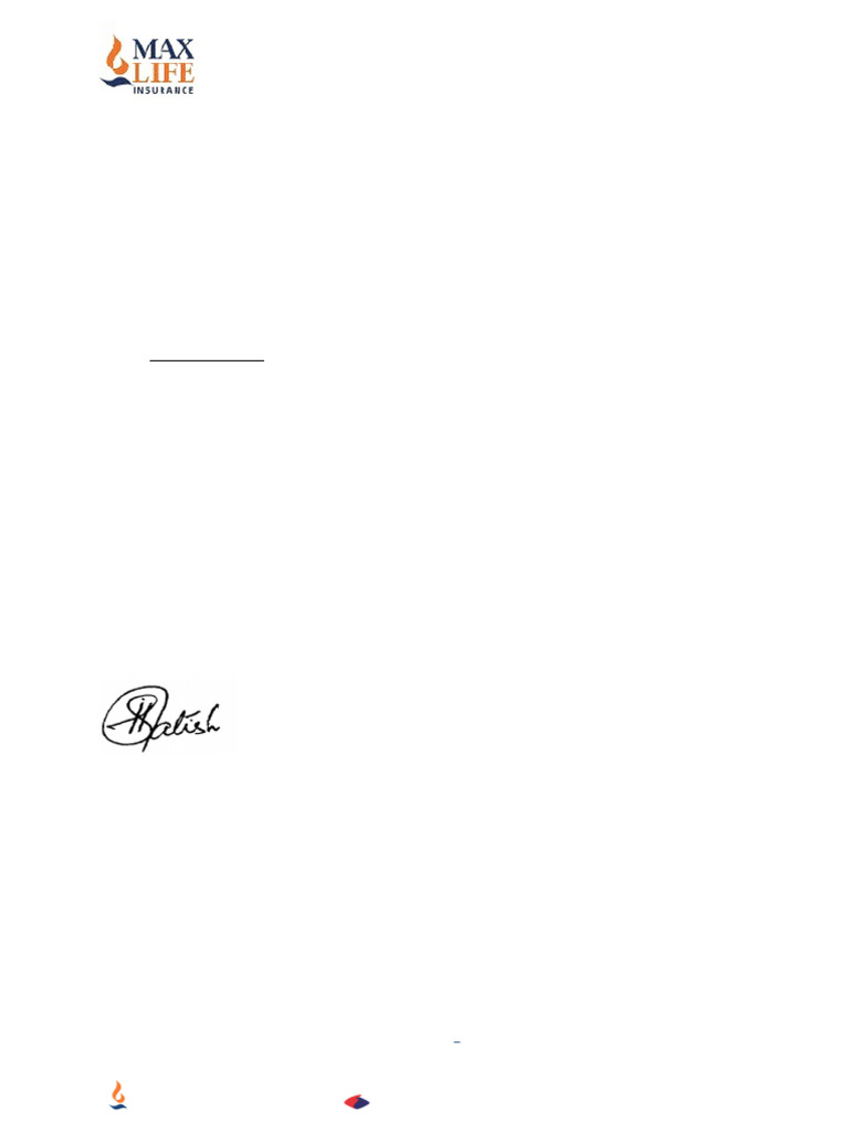 Max Life Insurance Relieving Letter | PDF