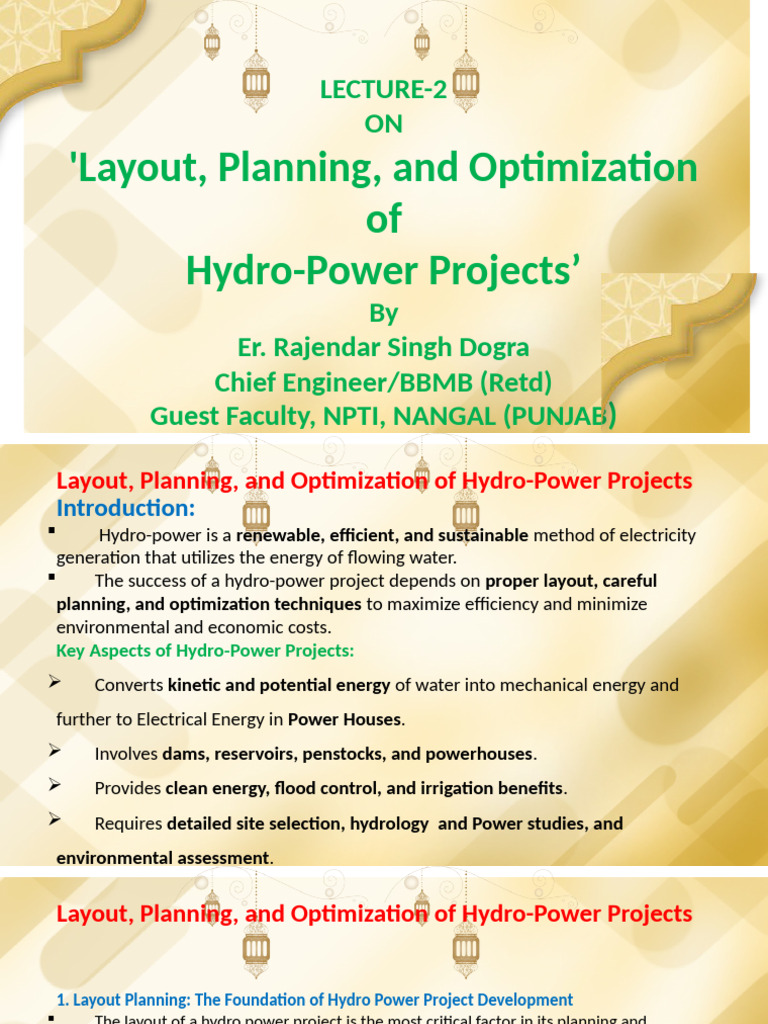 Hydro-Power Project Layout & Planning Guide | PDF | Hydroelectricity ...
