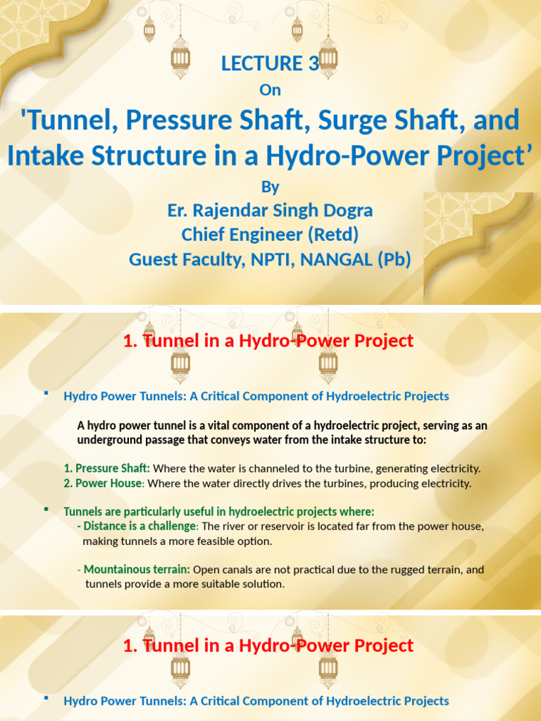 Pressure Shaft in Hydro Power Projects | PDF | Hydroelectricity | Tunnel
