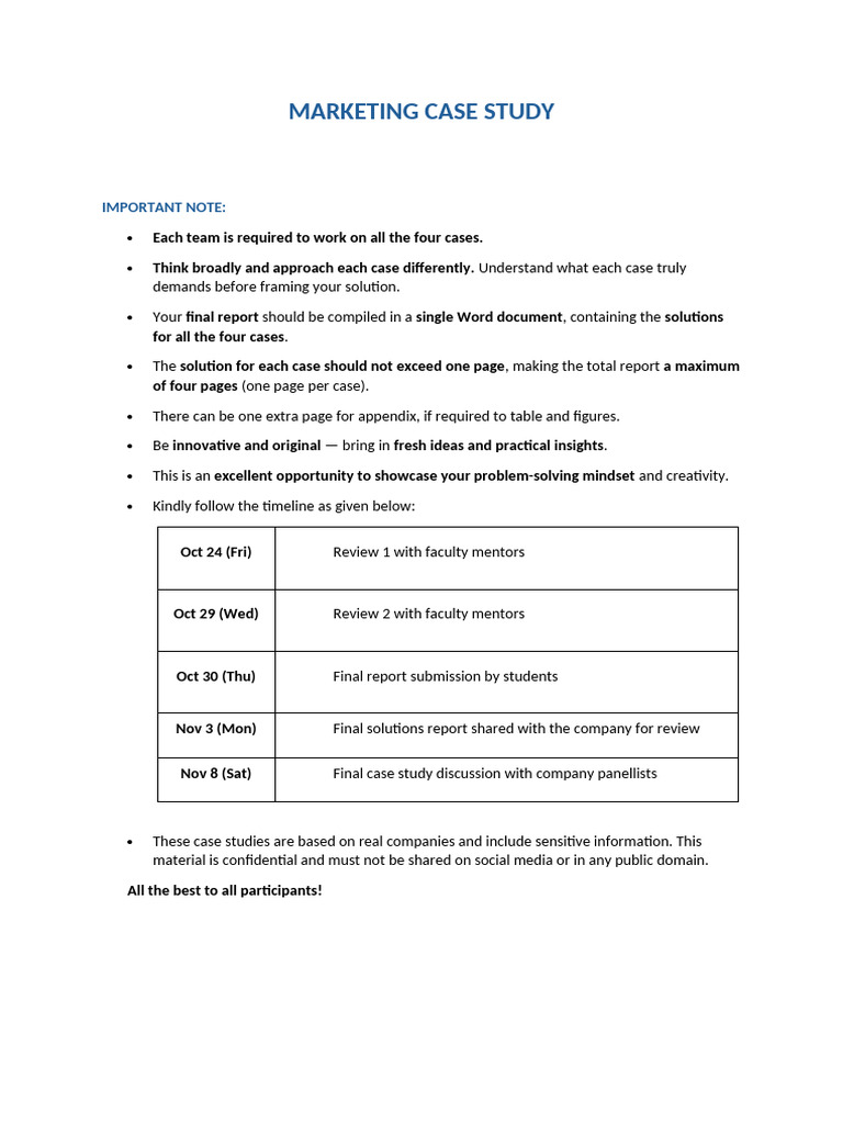 Marketing Case Study Solutions Guide | PDF | Brand | Startup Company