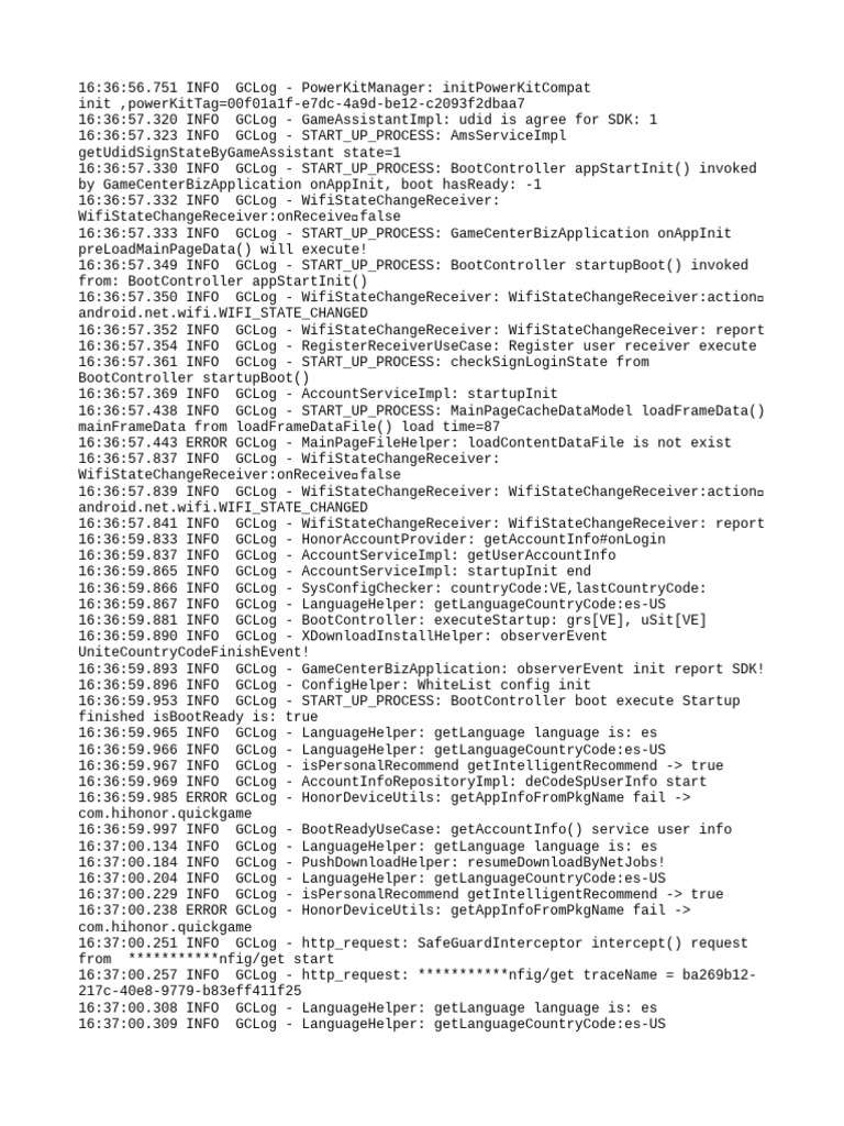 Game Center Startup Process Logs | PDF | Information Technology ...