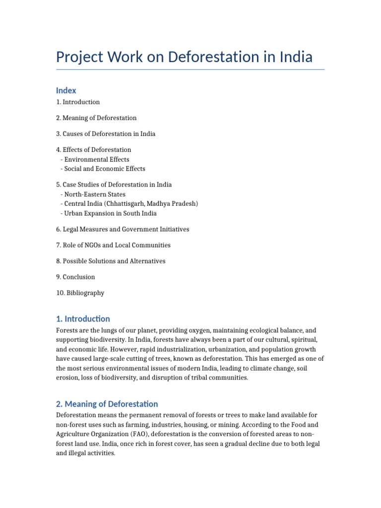 Deforestation Issues and Solutions in India | PDF | Deforestation | Forests
