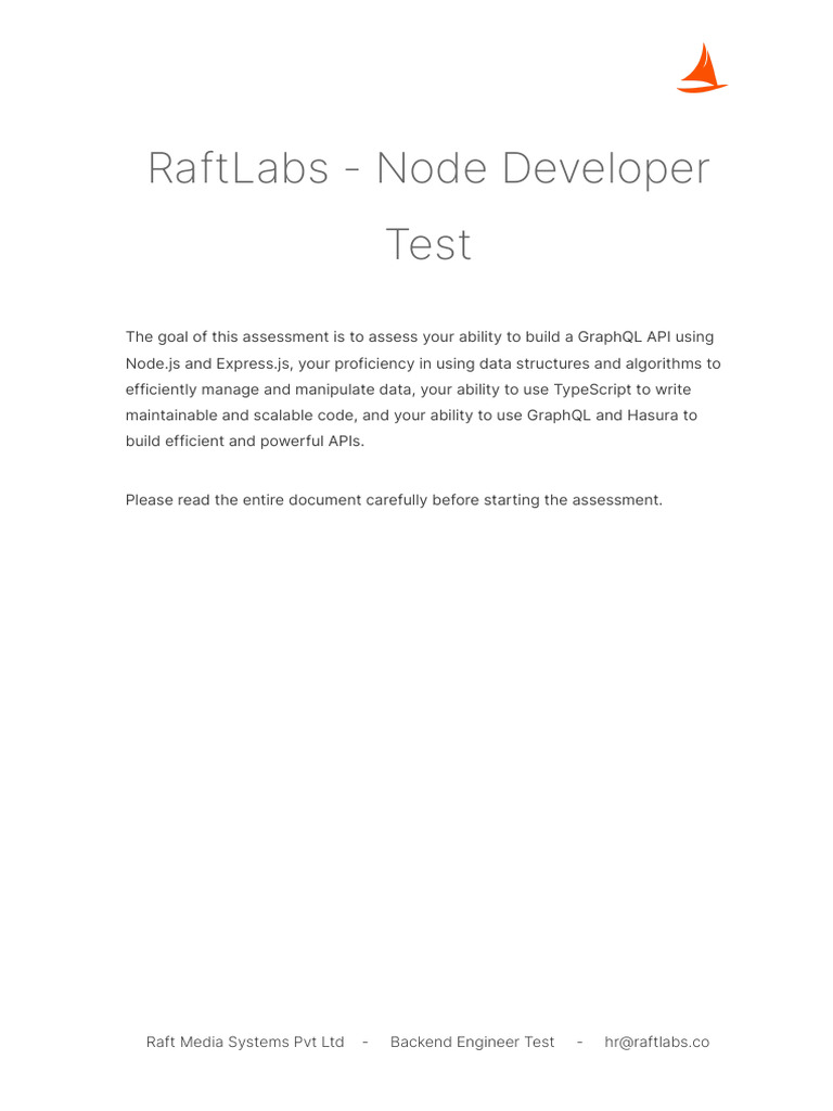 RaftLabs - Node Developer Test - 2023 | PDF | Postgre Sql | Computer ...