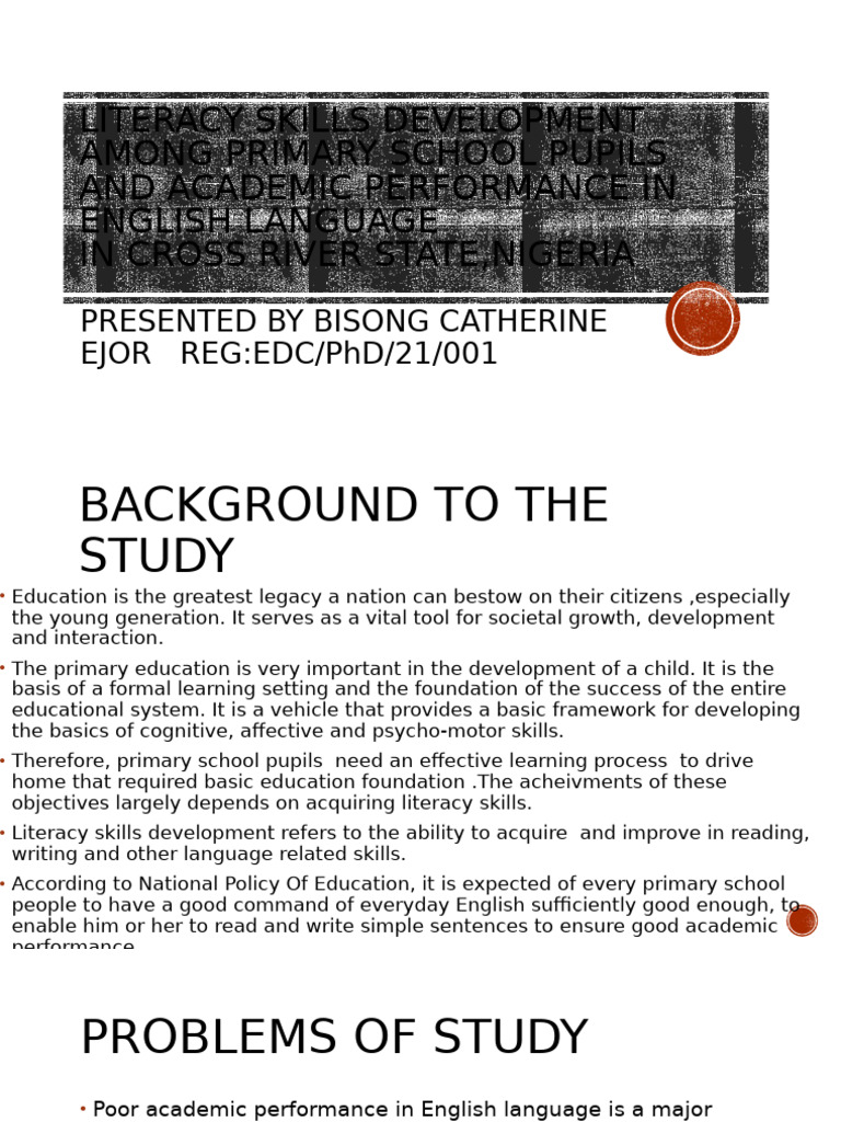Background To The Study | PDF | Literacy | Cognition