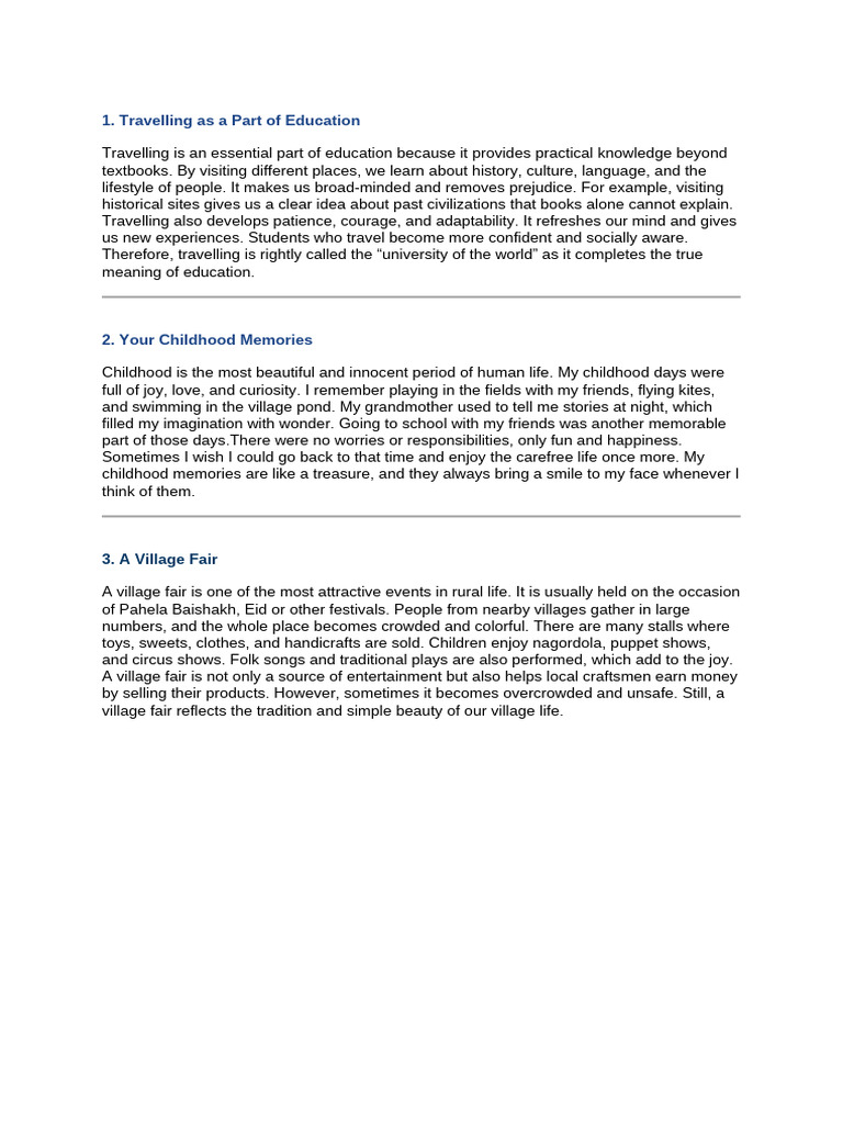 The Importance of Travel in Education | PDF