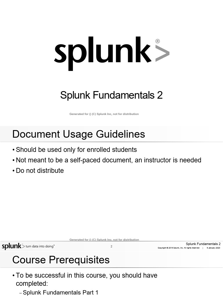 Splunk Fundamentals 2 Overview | PDF | Statistics | All Rights Reserved