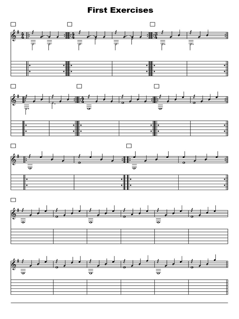 Guitar Exercises for Beginners | PDF