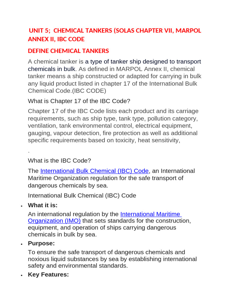IMO Type 2 Chemical Tankers Overview | PDF | Oil Tanker | Personal ...