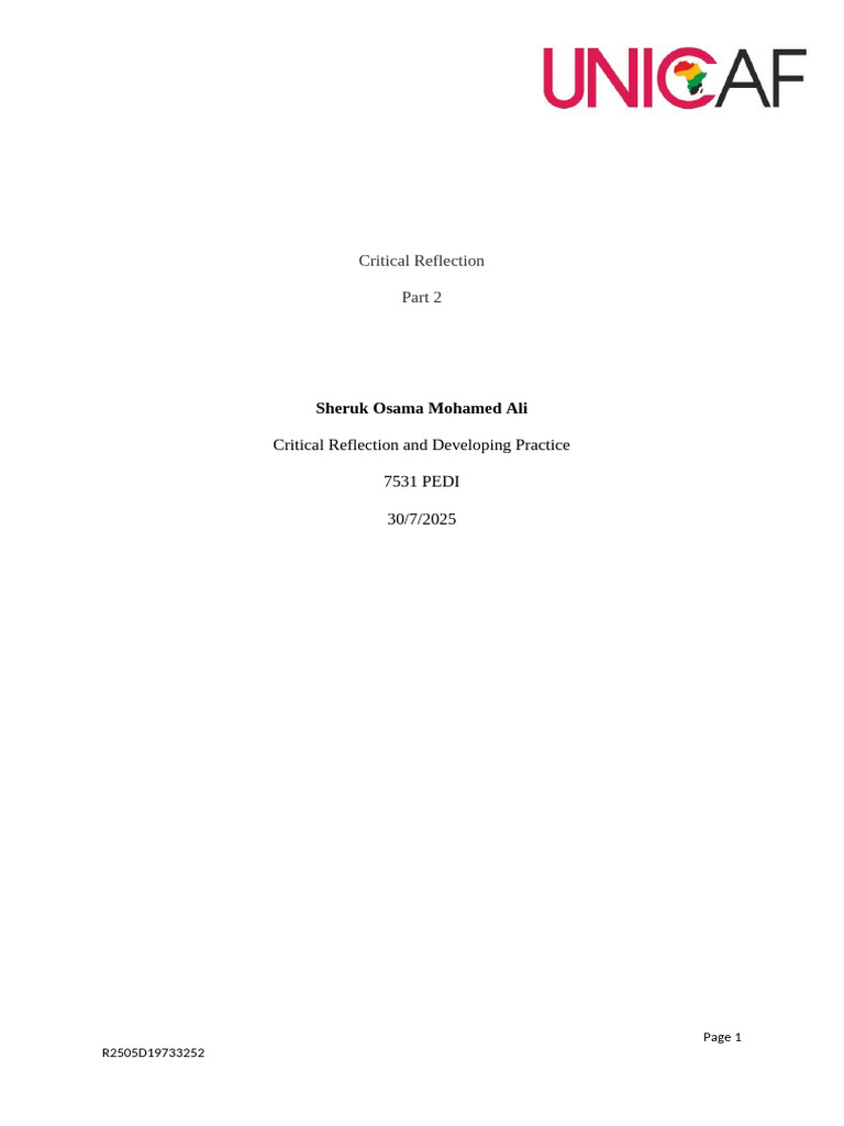 Critical Reflection in Online Teaching Practices | PDF | Reflective ...