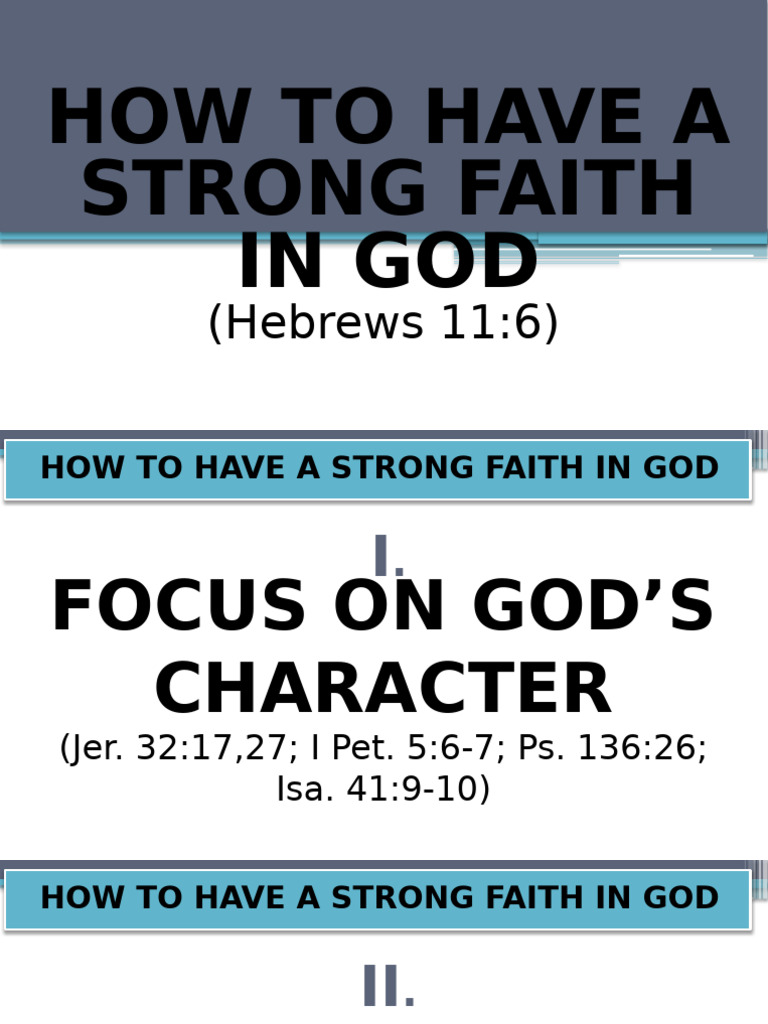 Strengthening Your Faith in God | PDF