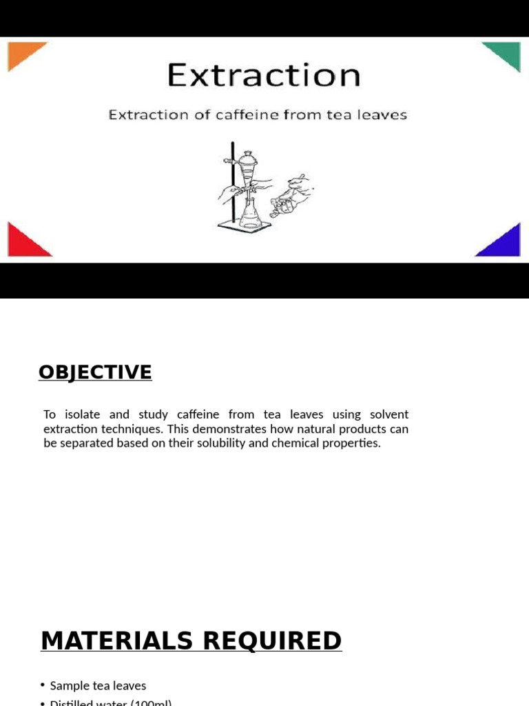 Caffeine Extraction from Tea Leaves | PDF | Caffeine | Solubility