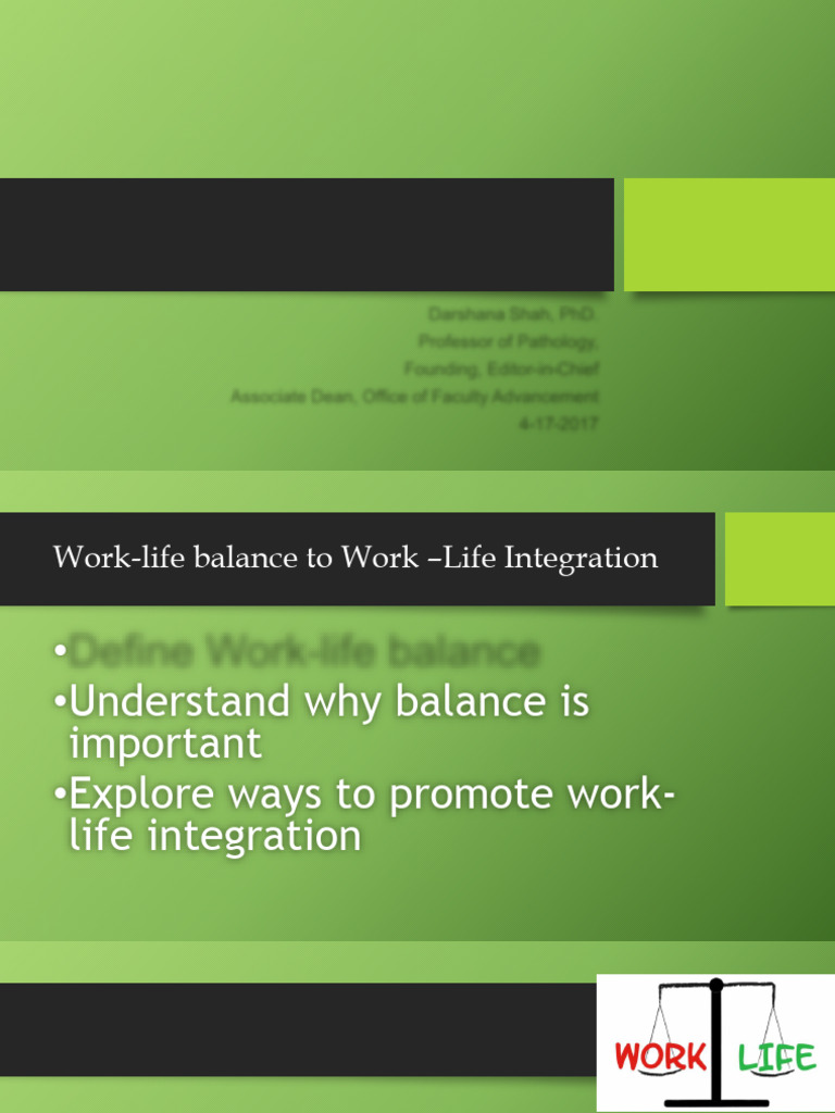 Work Life Integration | PDF | Behavioural Sciences | Psychological Concepts