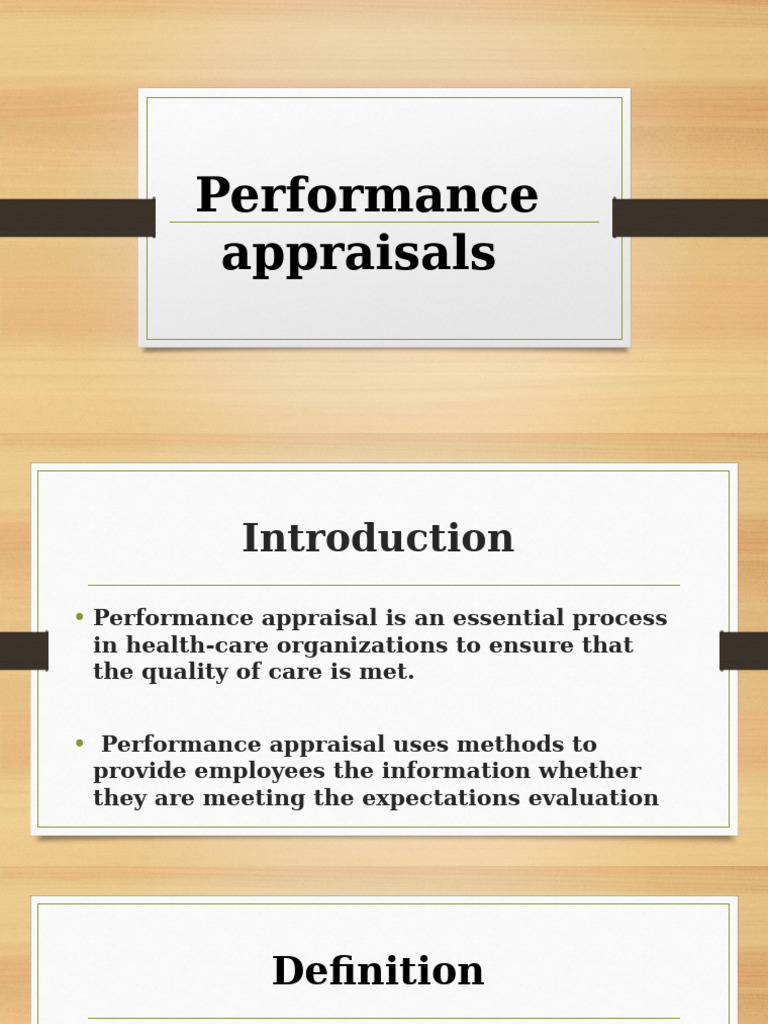 Performance Appraisal in Healthcare | PDF | Performance Appraisal ...