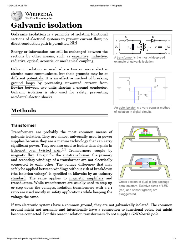 Galvanic Isolation - Wikipedia | PDF | Electrical Equipment | Power ...