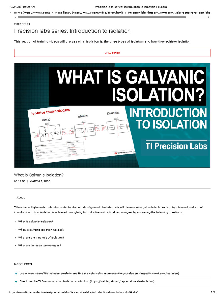 Precision Labs Series Introduction To Isolation Pdf Electronics