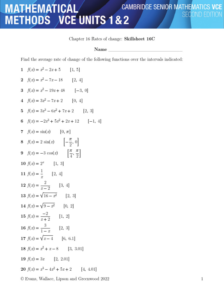 16C-Skillsheet | PDF