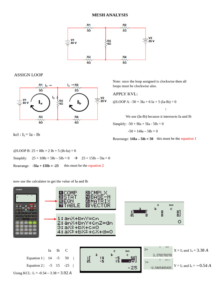 Mesh Analysis of Electrical Circuits | PDF | Electronic Design ...