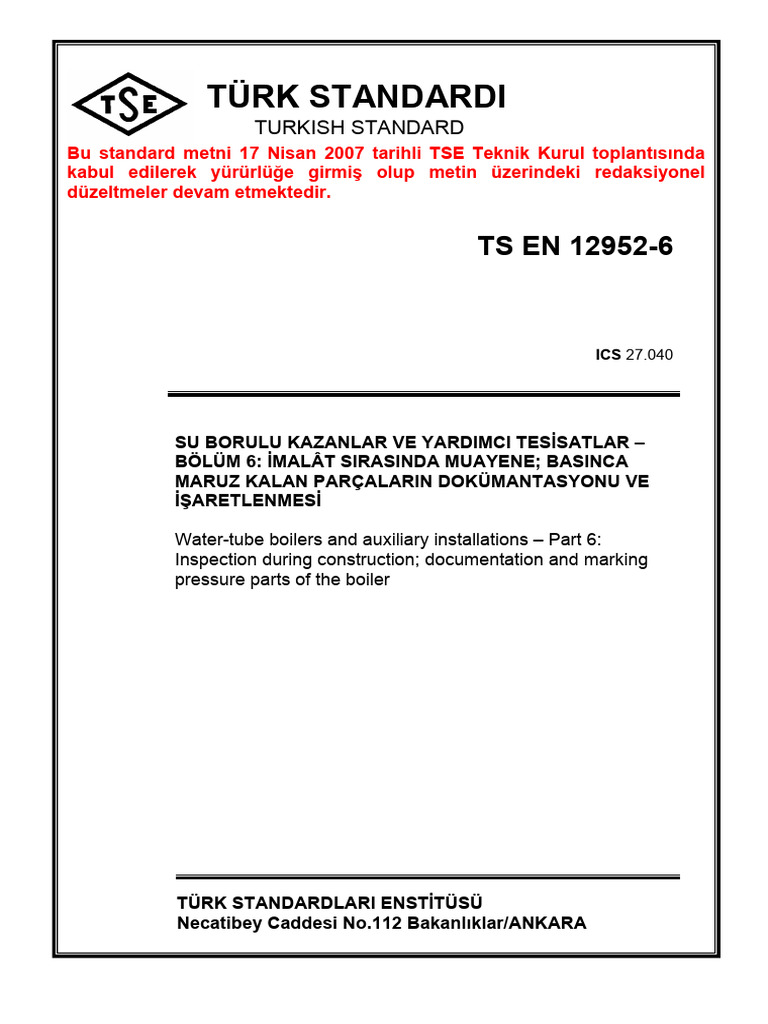 En 12952-6 | PDF
