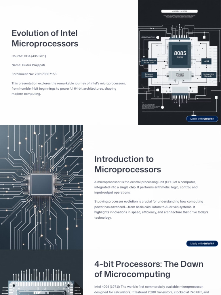 Evolution of Intel Microprocessors | PDF | Microprocessor | Central ...