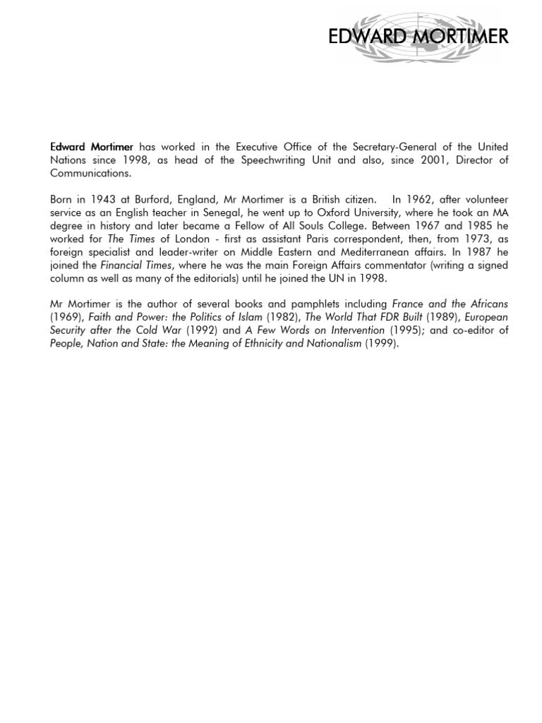 28 Nov - Mortimer Bio | PDF