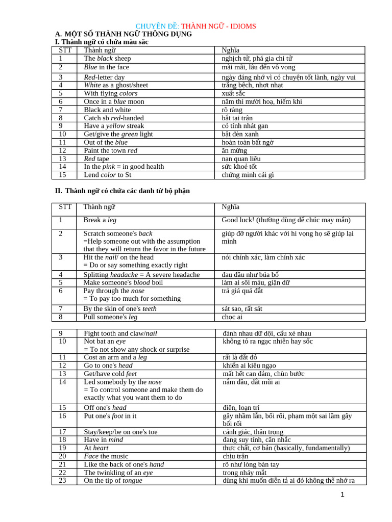 Common English Idioms Explained | PDF