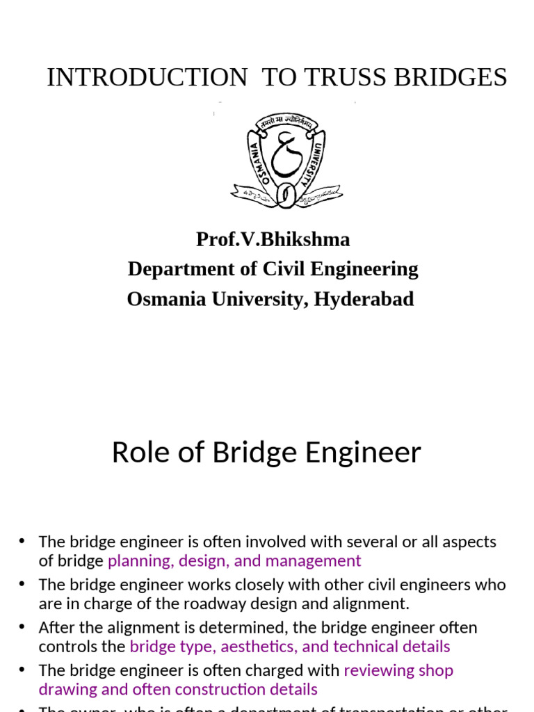 Introduction to Truss Bridges | PDF | Truss | Beam (Structure)