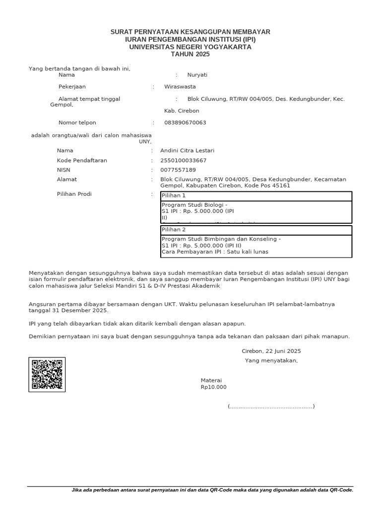 Cetak Form Ipi | PDF