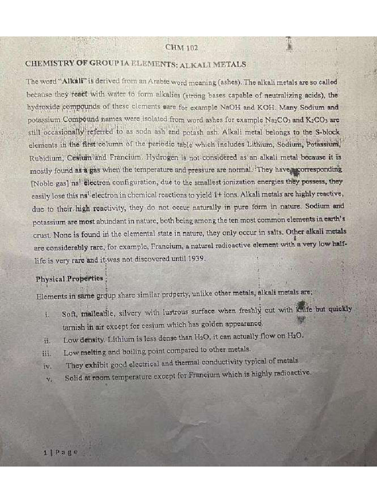 CHM 102 | PDF
