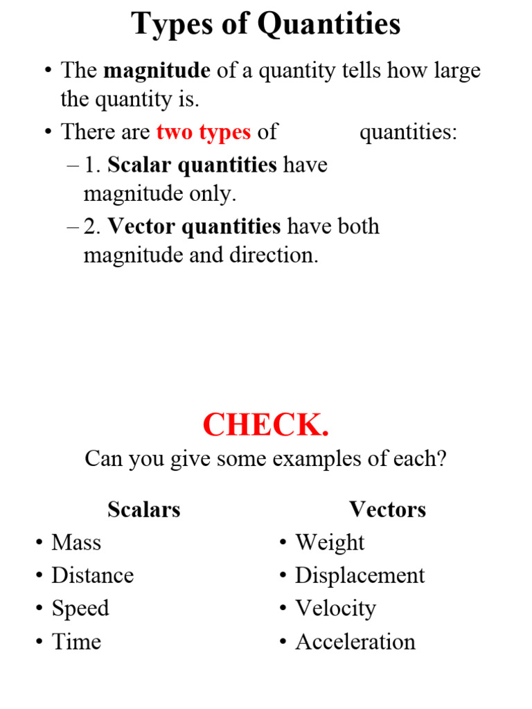 Understanding Scalar and Vector Quantities | PDF | Euclidean Vector ...