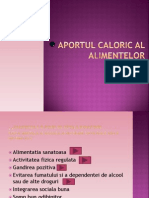 Aportul Caloric Al Alimentelor .Istoria Si Evolutia Catalizatorilor Bun