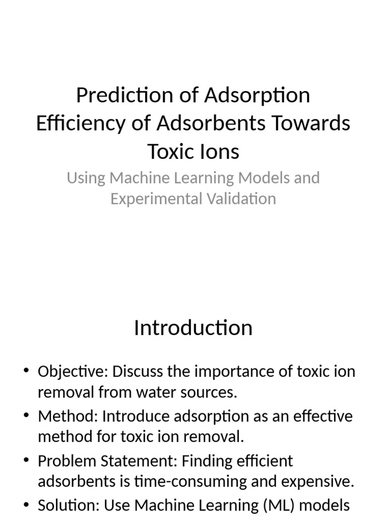 Machine Learning for Toxic Ion Adsorption | PDF | Adsorption | Machine ...