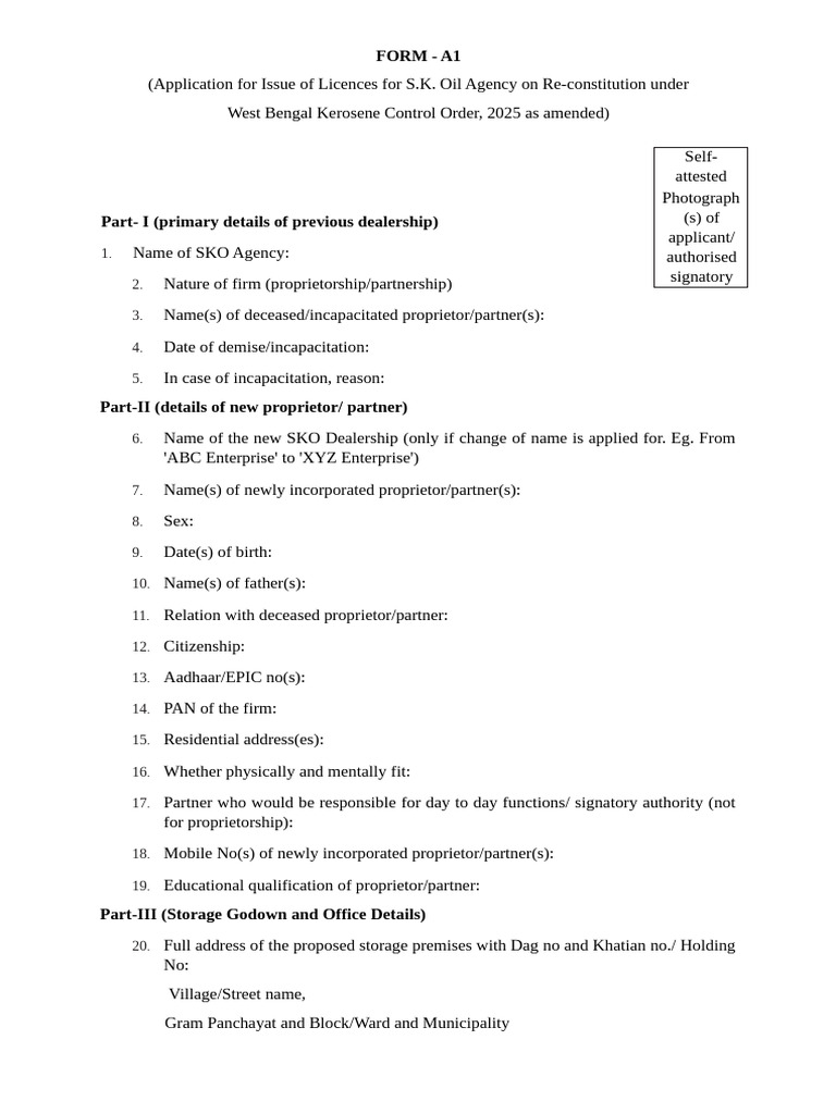 SK Oil Agency Licence Application Form | PDF | Lease | Property Law