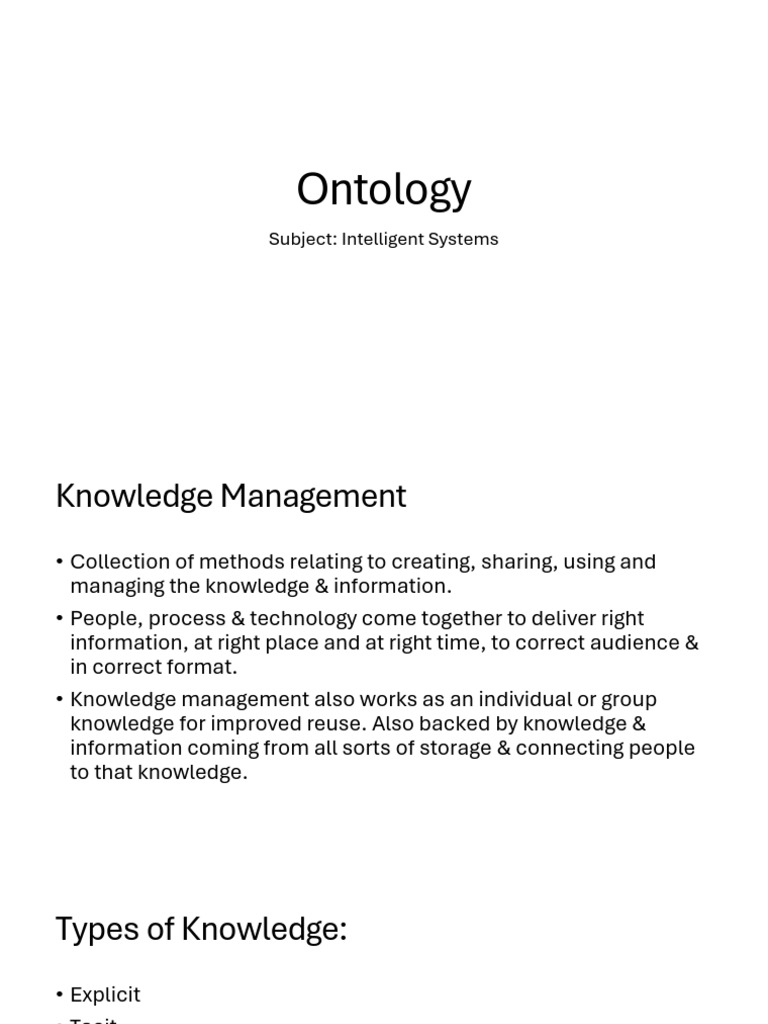 Understanding Ontology in Knowledge Management | PDF | Ontology ...