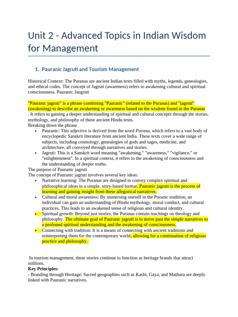 Indian Wisdom in Management Practices | PDF | Puranas | Enlightenment ...