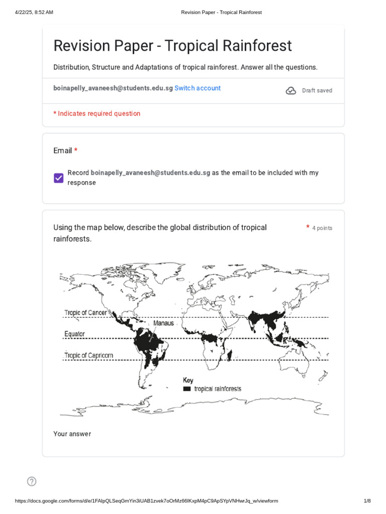 Tropical Rainforest Revision Guide | PDF | Tropics | Atmosphere