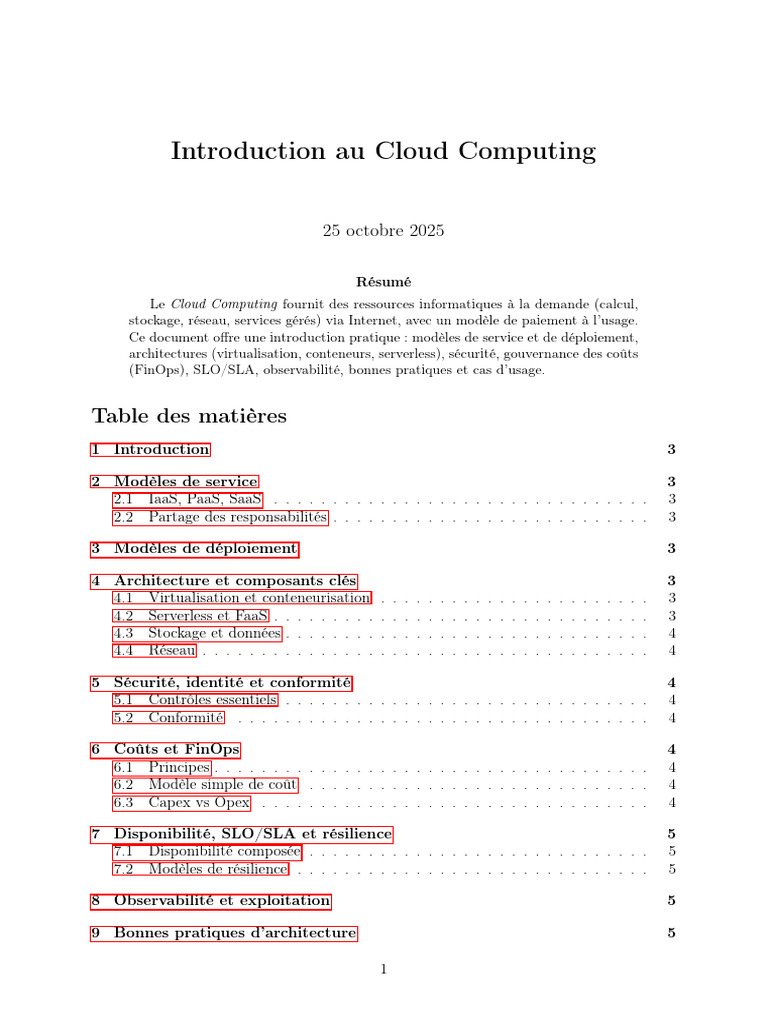 Introduction au Cloud Computing | PDF | Cloud computing | Logiciel en ...