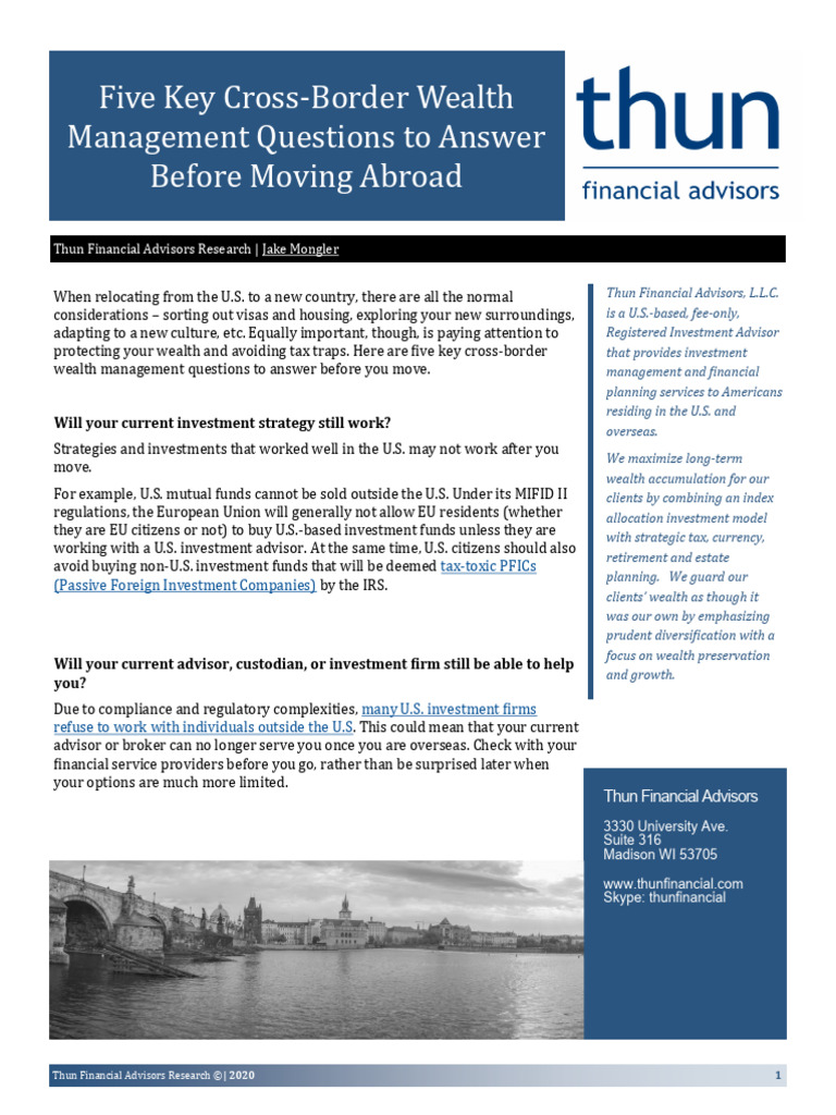 Cross-Border Wealth Management Tips | PDF | Taxes | Financial Adviser
