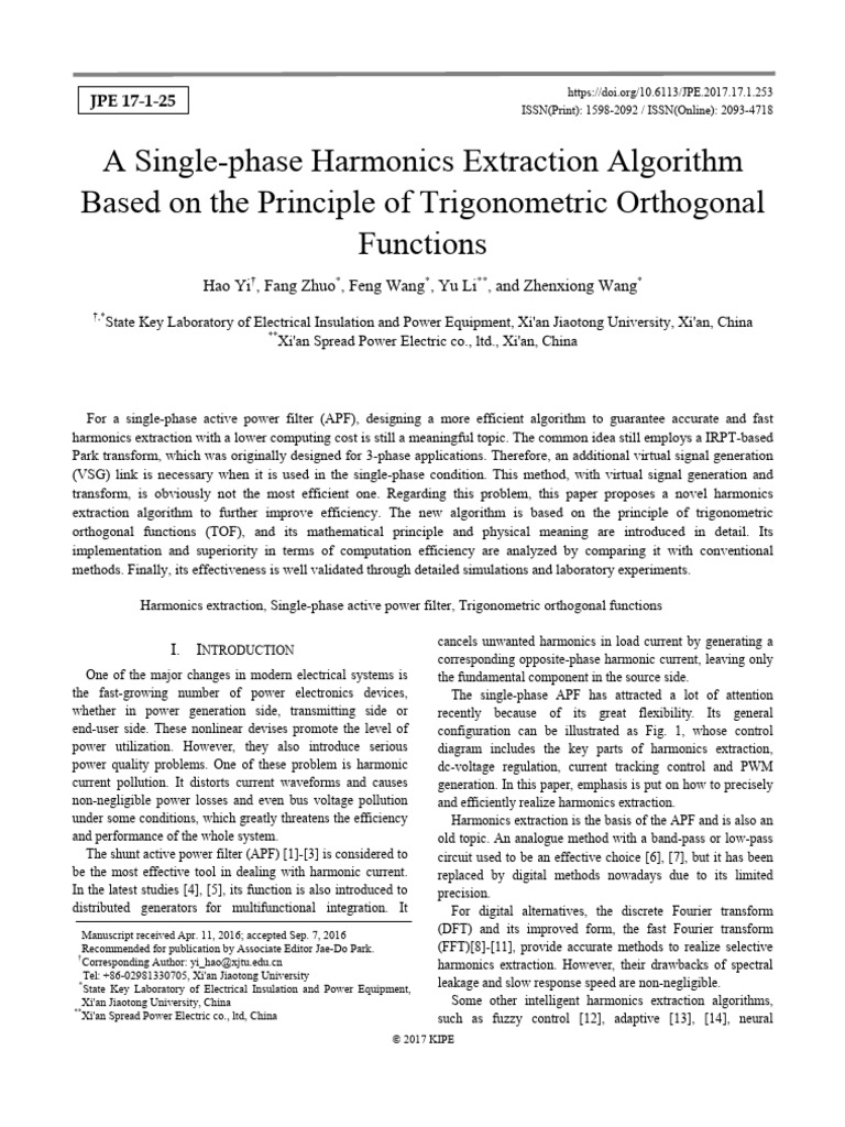 Efficient Harmonics Extraction Algorithm | PDF | Fast Fourier Transform ...