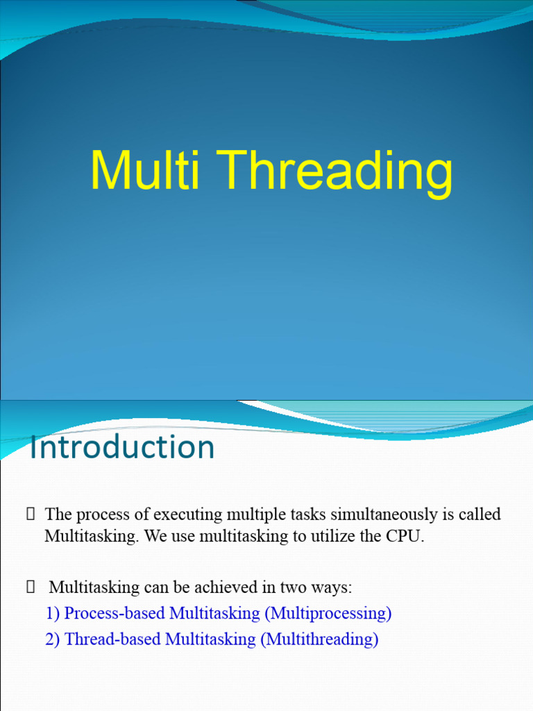 4 Multi Threading and JDBC | PDF | Process (Computing) | Thread (Computing)