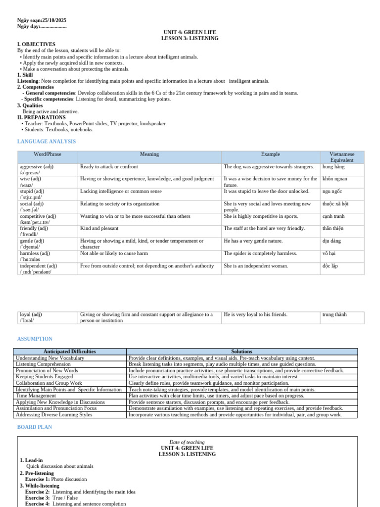 Ed12 - Unit 4 - Lesson 3 - Listening | PDF | Reading Comprehension ...