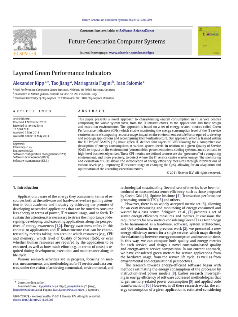 Layered Green Performance Indicators | PDF | Data Center | Supercomputer