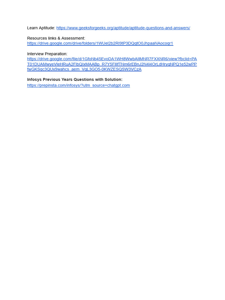 Infosys Interview Preparation Guide | PDF