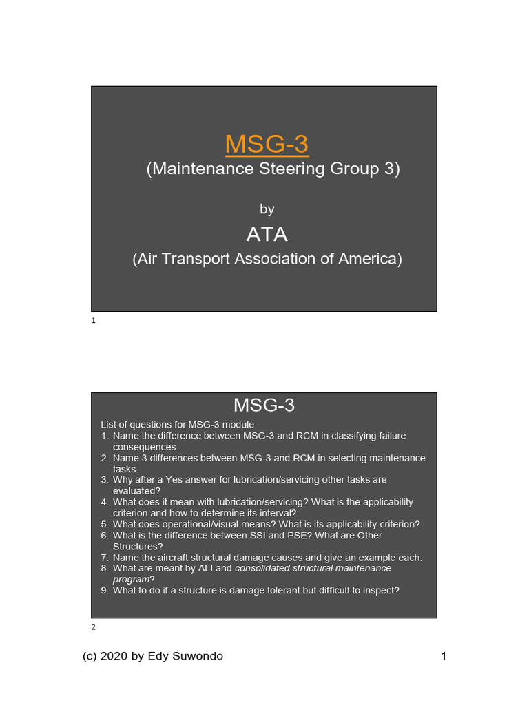MSG-3 Maintenance Task Guidelines | PDF | Fatigue (Material) | Corrosion