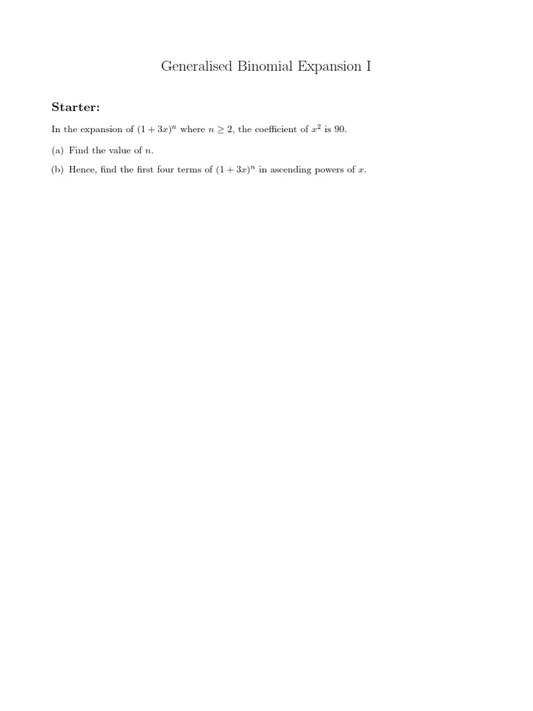 Ch.4 Binomial Expansion | PDF | Mathematical Objects | Mathematics