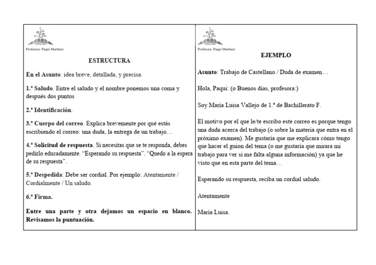 Estructura de un Correo Formal | PDF